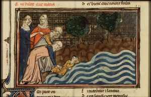 Legend of the child saved out of the water and praying Ave Maria