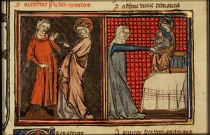 Legend of the woman trying to take off the Christ-child from Mary