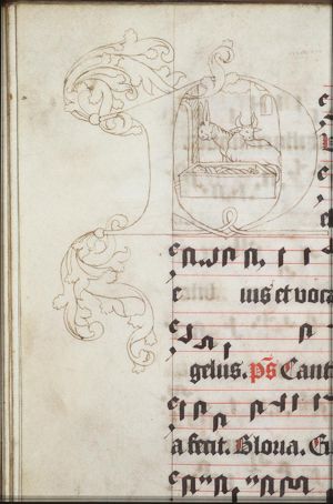 The Nativity: the Christ-child in the manger, with the ox and the ass