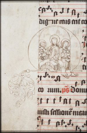 Christ with St. Peter holding a key and the Evangelist St. John holding the poisoned chalice