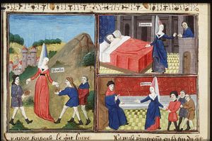 A woman giving alms: Liberality (1st of 3)