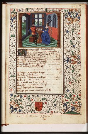 A man and a woman playing chess