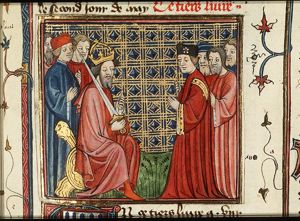 M. Porcius Cato, who from his boyhood showed a temper to attain glory, pleading with Julius Caesar on behalf of Cicero