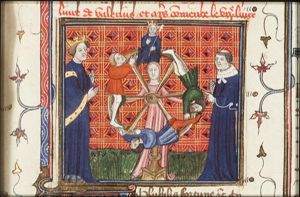 The good fortune of Q. Caecilius Metellus, surnamed Macedonicus, the grand son of the high priest Lucius Caecilius Metellus; Wheel of fortune, strife of laity and clergy(?)