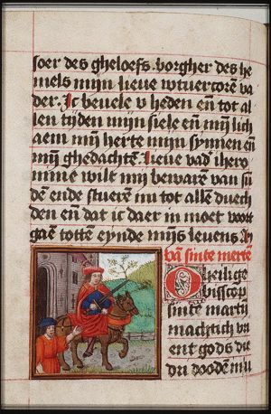 St. Martin, Bishop of Tours, divides his cloak