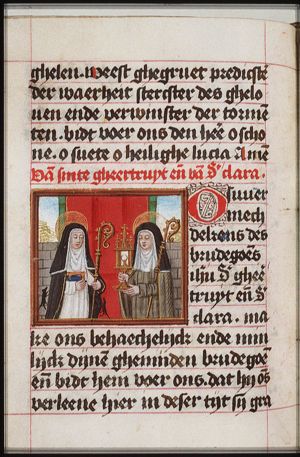 St. Gertrude of Nivelles and St. Clare of Assisi