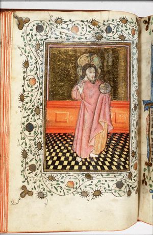 Salvator Mundi: Christ making a blessing gesture and holding an orb