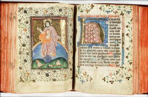 The Last Judgement: Christ on a rainbow raises the dead