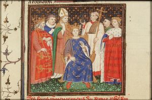 The coronation of Philippe II Auguste in the presence of Henry II of England