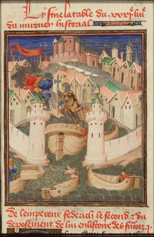 The Emperor Frederick II goes into battle against the French