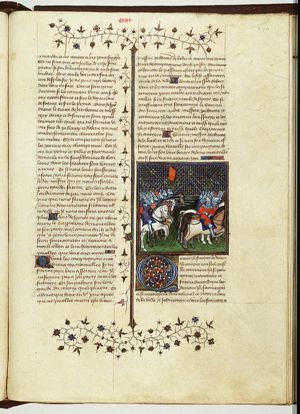 The army of Perducas d'Albret pursued by the French troops