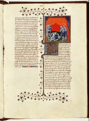 Enrique of Transtamare kills his half-brother Pedro I, king of Leon and Castile