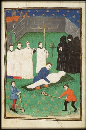 A burial on a graveyard