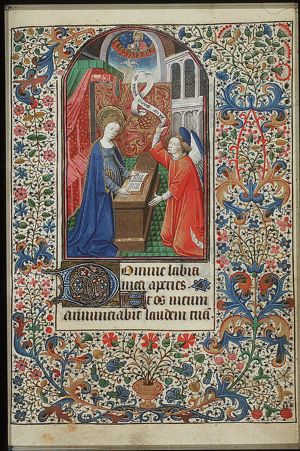 The Annunciation: Gabriel announces Christ's birth to Mary