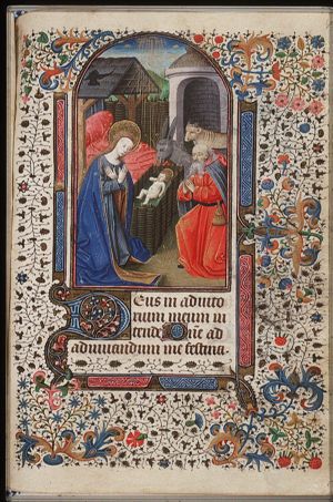 The Nativity: the adoration of the Christ-child by Mary and St. Joseph