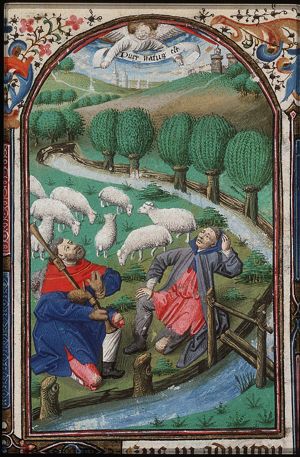 Annunciation of Christ's birth to the shepherds