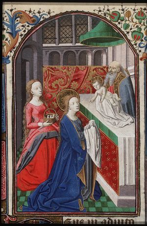 The presentation in the temple: Mary presents the Christ-child to Simeon