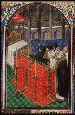 A funeral service in a church