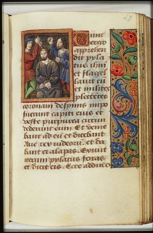 The tortures of Christ: Christ is crowned with thorns