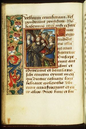 The carrying of the cross: Christ bears the cross
