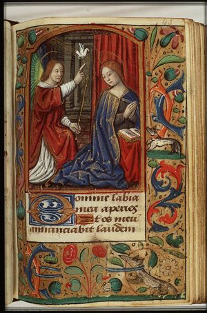 The Annunciation: Gabriel announces Christ's birth to Mary