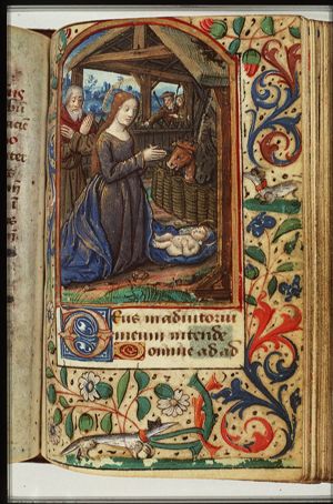 The Nativity: the adoration of the Christ-child by Mary and St. Joseph