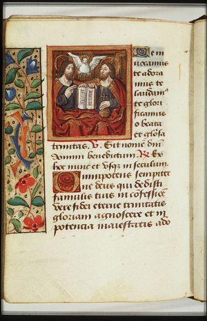 The Trinity: God the Father, Christ and the Holy Spirit as a dove