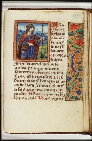 St. James the Great holding a book and a staff
