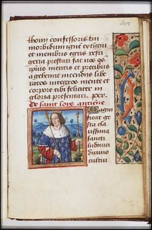St. Louis of France holding a hand of justice and a sceptre with a fleur-the-lis