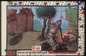 Cadmus slays the dragon at the fountain