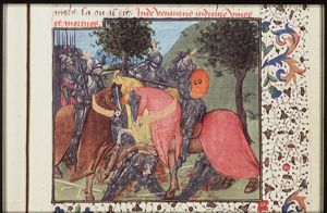 Pyrrhus avenges the death of his father Achilles in battle against the Trojans