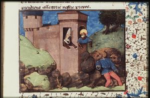 Bellerophon, after rejecting his stepmother, is torn to pieces by lions