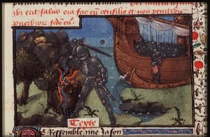 Jason slays the dragon which guards the golden ram on Colchis