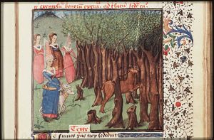 Diana and her maidens hunt a stag