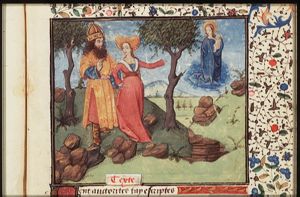 The Tiburtine Sibyl reveals to Emperor Augustus a vision of the Madonna