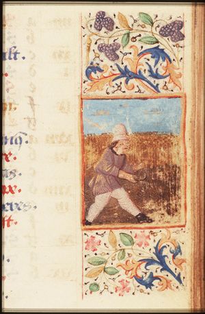 July: a man reaping corn