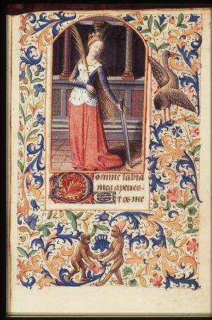 St. Catherine of Alexandria holding a palm and a sword