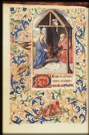 The Nativity: the adoration of the Christ-child by Mary and St. Joseph