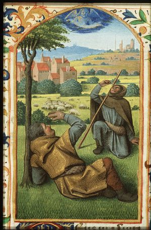 Annunciation of Christ's birth to the shepherds