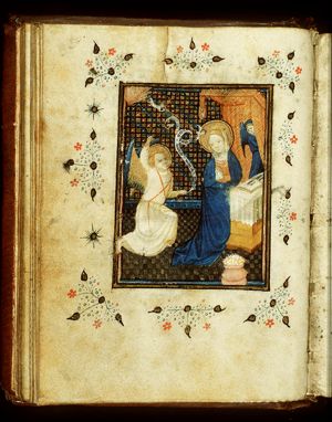 The Annunciation: Gabriel announces Christ's birth to Mary