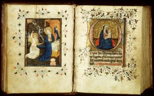 The Annunciation: Gabriel announces Christ's birth to Mary