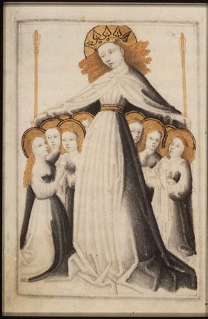 St. Ursula of Cologne protecting the eleven thousand virgins with her cloak