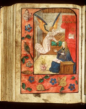 The Annunciation: Gabriel announces Christ's birth to Mary