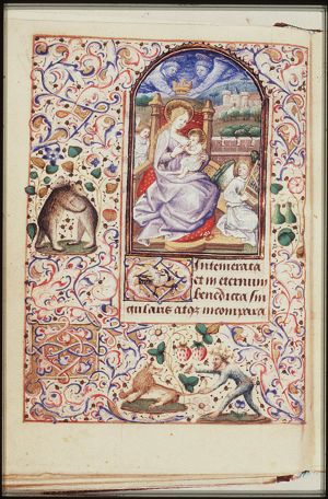 Maria Lactans; angels crowning and making music