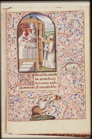 St. Nicholas, Bishop of Myra, gives secretly dowries to three poor girls