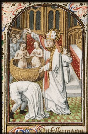 St. Maturinus of Larchant baptizing the faithful