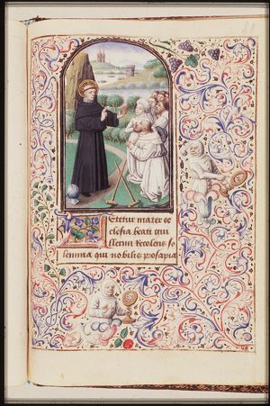 St. William of Gellone preaching, a helmet at his feet