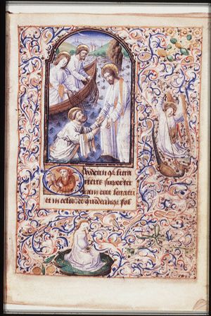 Christ appears at the Lake of Gennesaret, St. Peter walks on the water