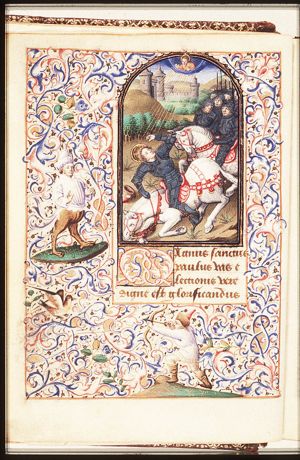 The conversion of St. Paul: on the way to Damascus Christ appears to Saul, who falls from his horse and is blinded by the light