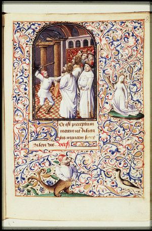 The martyrdom of St. Simon Zelotes and St. Jude Thaddaeus: they are beaten to death